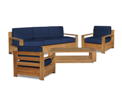 Qube Rectangular Teak Outdoor Coffee Table - Ornate Home