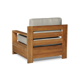 Qube Teak Canvas Outdoor Club Chair with Sunbrella® Cushion - Ornate Home