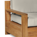 Qube Teak Canvas Outdoor Club Chair with Sunbrella® Cushion - Ornate Home