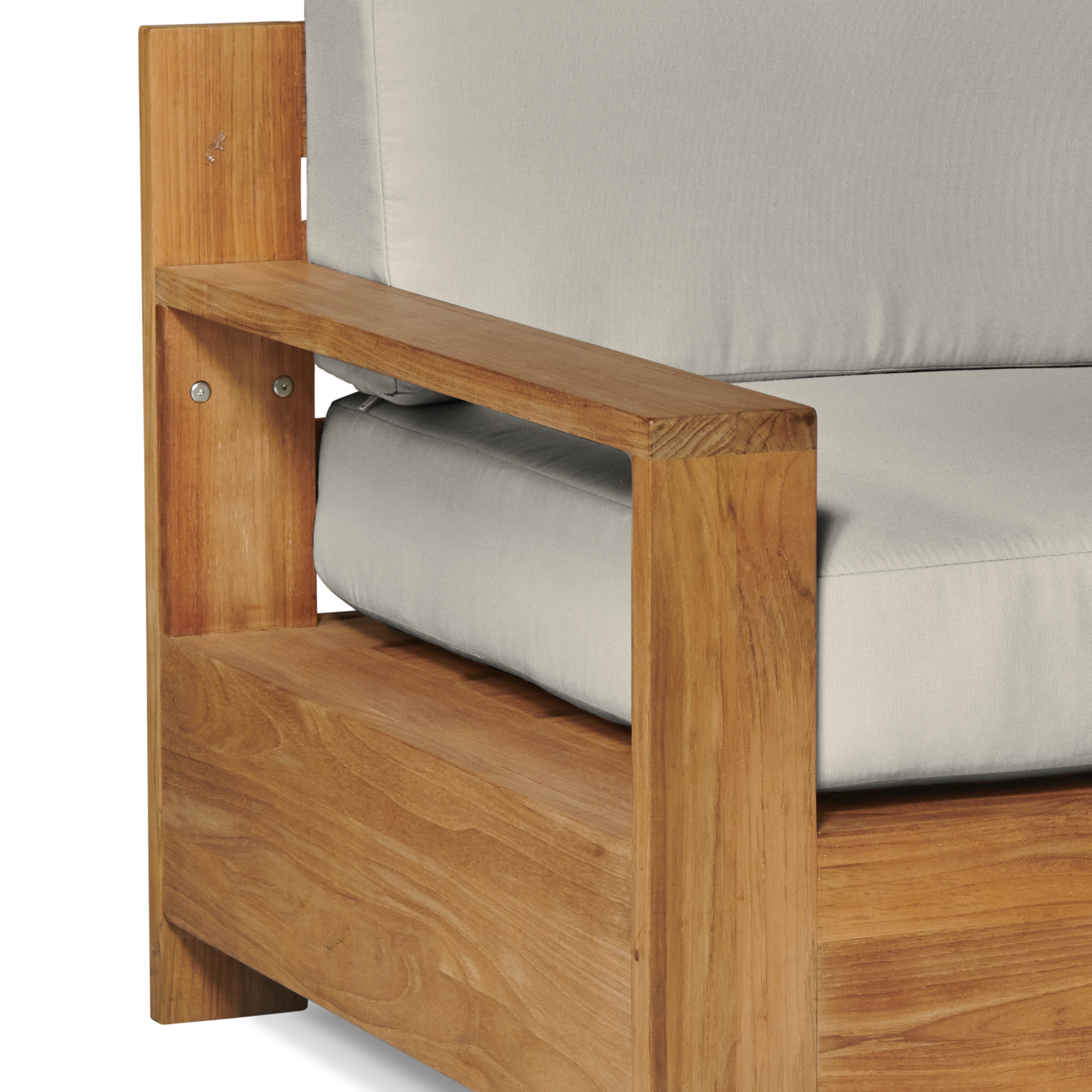 Qube Teak Canvas Outdoor Club Chair with Sunbrella® Cushion - Ornate Home