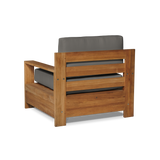 Qube Teak Charcoal Outdoor Club Chair with Sunbrella® Cushion - Ornate Home