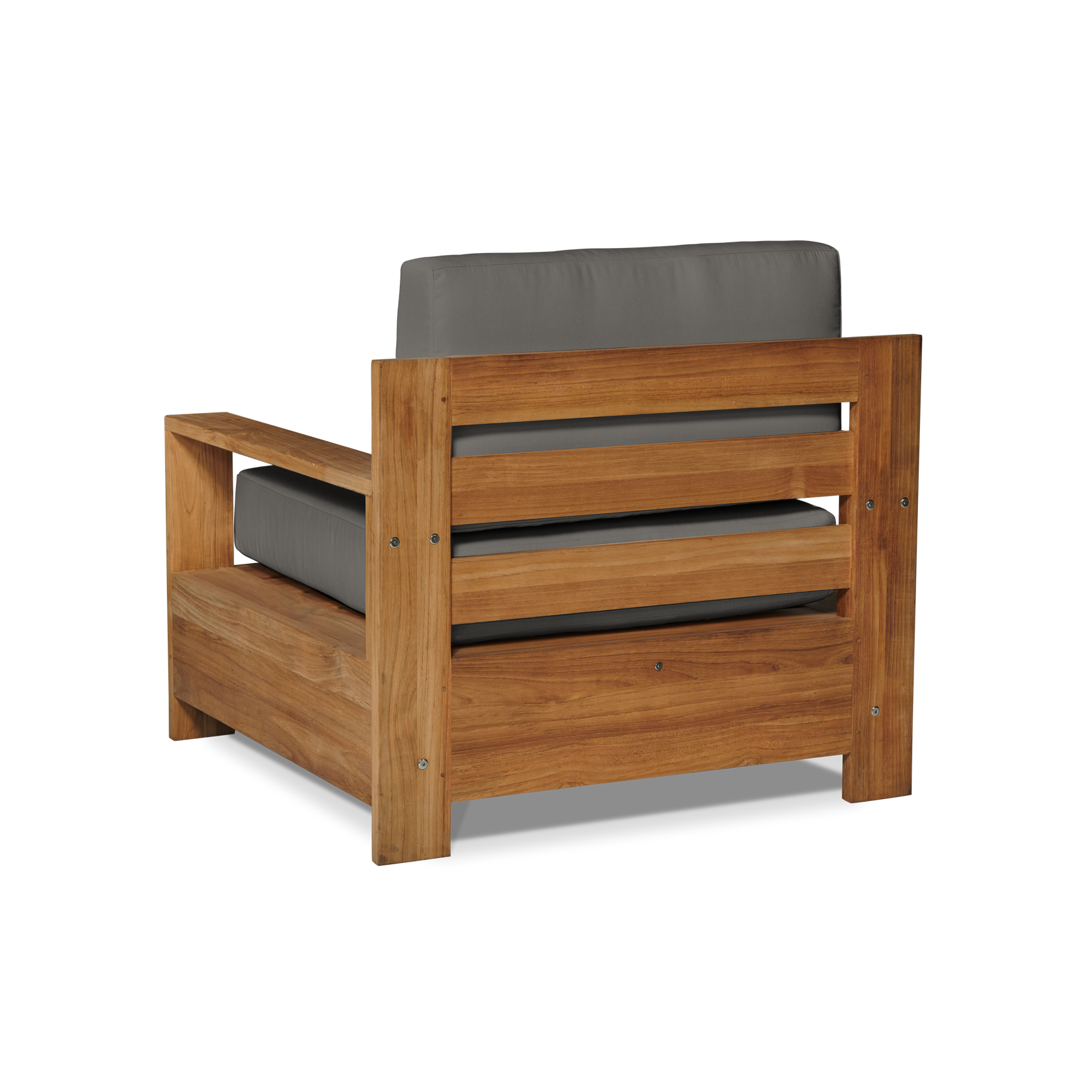 Qube Teak Charcoal Outdoor Club Chair with Sunbrella® Cushion - Ornate Home