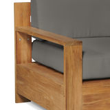 Qube Teak Charcoal Outdoor Club Chair with Sunbrella® Cushion - Ornate Home