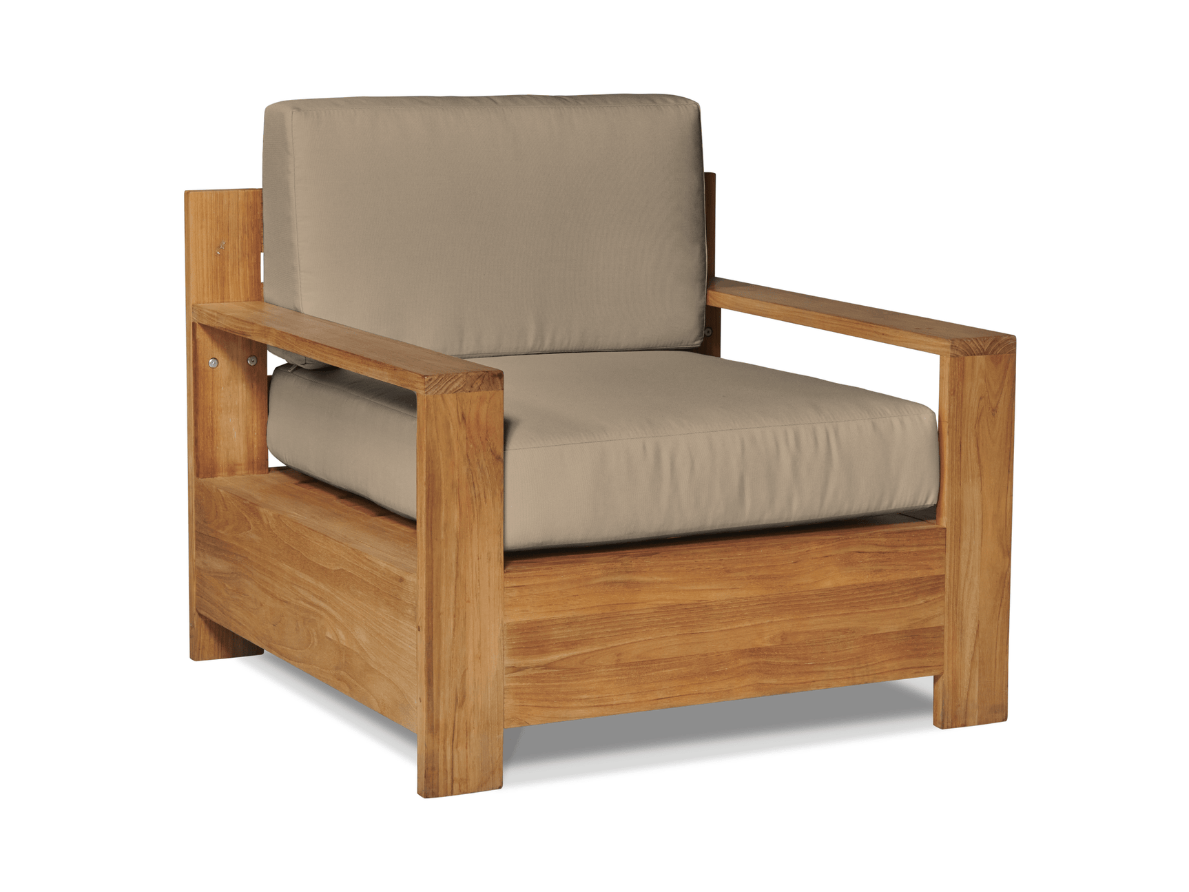 Qube Teak Fawn Outdoor Club Chair with Sunbrella® Cushion - Ornate Home