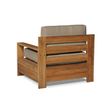 Qube Teak Fawn Outdoor Club Chair with Sunbrella® Cushion - Ornate Home