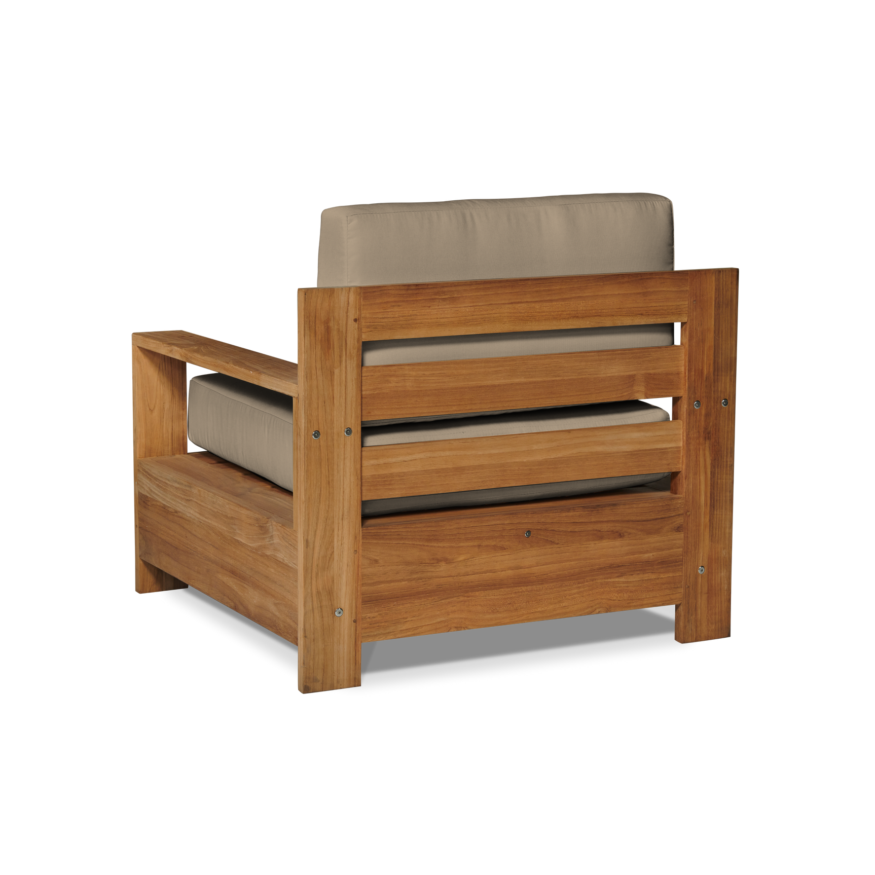 Qube Teak Fawn Outdoor Club Chair with Sunbrella® Cushion - Ornate Home