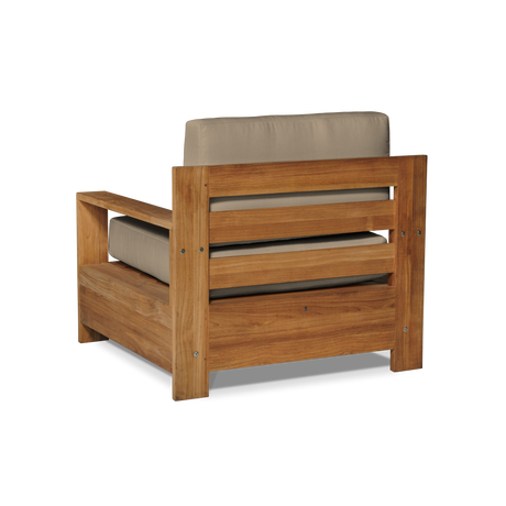 Qube Teak Fawn Outdoor Club Chair with Sunbrella® Cushion - Ornate Home