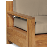 Qube Teak Fawn Outdoor Club Chair with Sunbrella® Cushion - Ornate Home