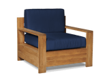 Qube Teak Navy Outdoor Club Chair with Sunbrella® Cushion - Ornate Home