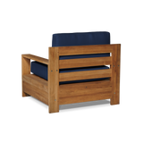 Qube Teak Navy Outdoor Club Chair with Sunbrella® Cushion - Ornate Home