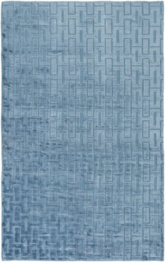 Quealy Blue Patterned 3x5 Small Viscose Rug - Clearance - Ornate Home