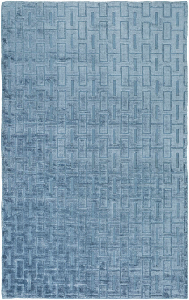 Quealy Blue Patterned 3x5 Small Viscose Rug - Clearance - Ornate Home