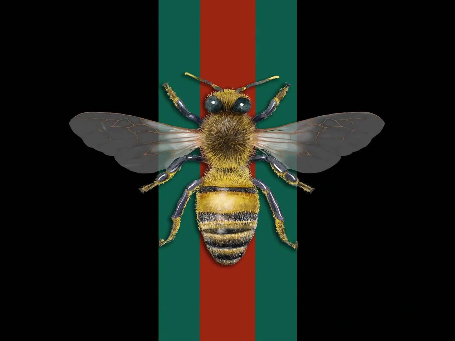 Queen Bee Tempered Glass w / Foil Wall Art - Ornate Home