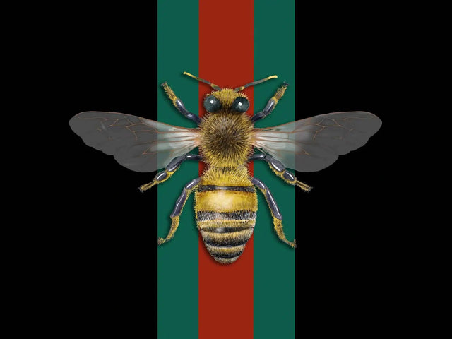 Queen Bee Tempered Glass w / Foil Wall Art - Ornate Home