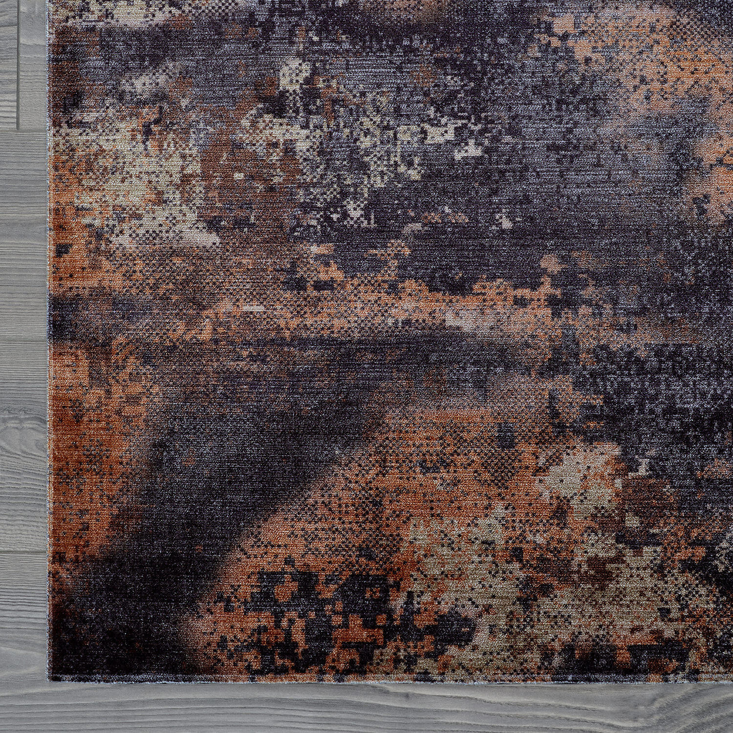 Queen Black Modern Abstract Easy Silk Rubber Backing Soft Area Rug  5x7 - Ornate Home