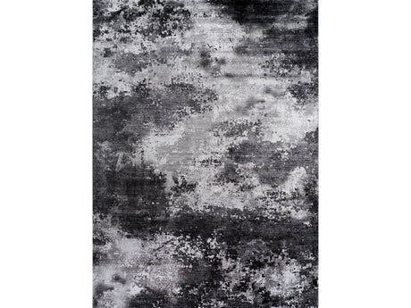 Queen Gray Modern Abstract Easy Silk Rubber Backing Soft Area Rug - Ornate Home