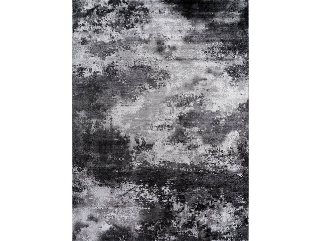 Queen Gray Modern Abstract Easy Silk Rubber Backing Soft Area Rug - Ornate Home