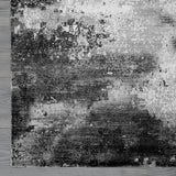 Queen Gray Modern Abstract Easy Silk Rubber Backing Soft Area Rug - Ornate Home