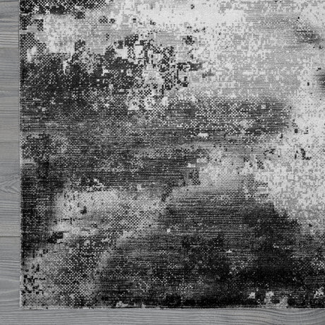 Queen Gray Modern Abstract Easy Silk Rubber Backing Soft Area Rug - Ornate Home