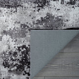 Queen Gray Modern Abstract Easy Silk Rubber Backing Soft Area Rug - Ornate Home