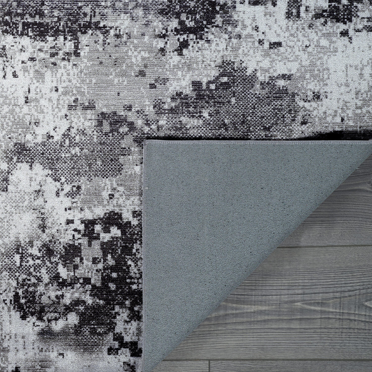 Queen Gray Modern Abstract Easy Silk Rubber Backing Soft Area Rug - Ornate Home