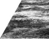 Queen Gray Modern Abstract Easy Silk Rubber Backing Soft Area Rug - Ornate Home