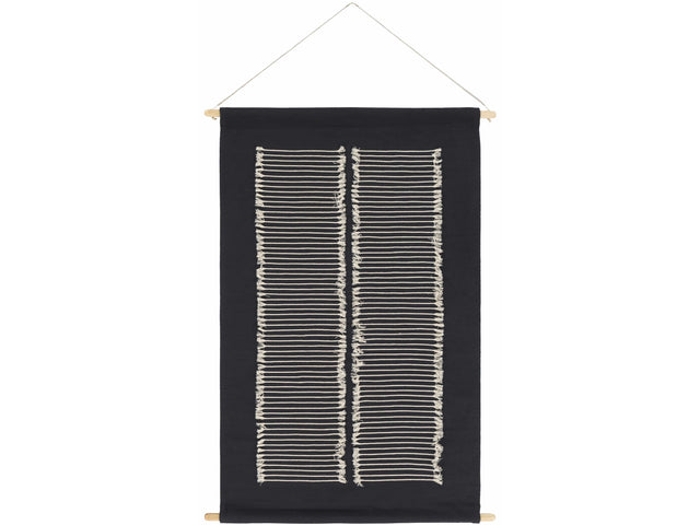 Queen Navy Fringed Wall Hanging - Ornate Home