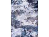Queen Navy Modern Abstract Easy Silk Rubber Backing Soft Area Rug - Ornate Home