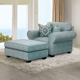 Queensbury Teal Ottoman - Ornate Home
