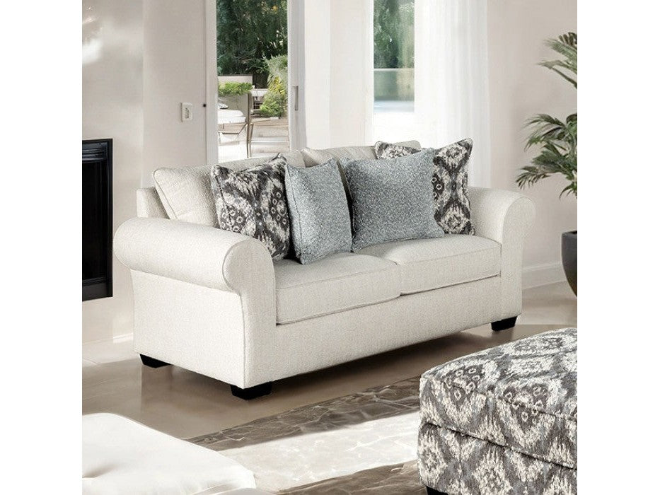 Queensbury White Loveseat - Ornate Home
