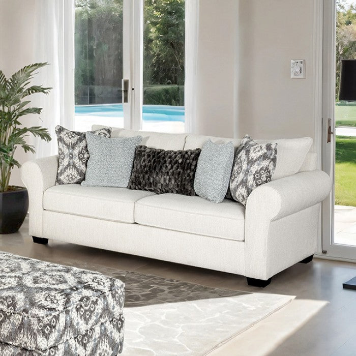 Queensbury White Upholstery Living Room Set - Ornate Home