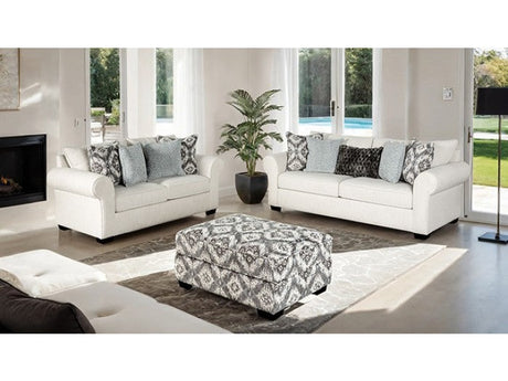 Queensbury White Upholstery Living Room Set - Ornate Home