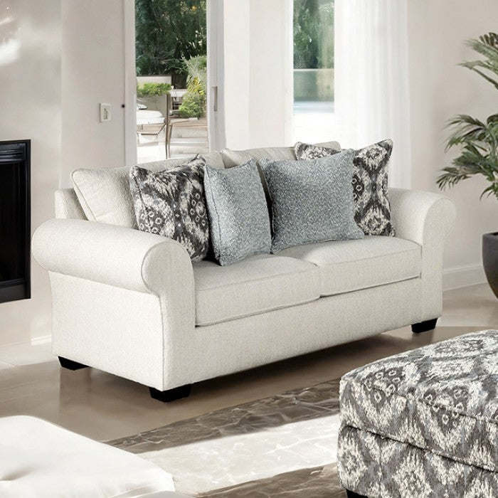 Queensbury White Upholstery Living Room Set - Ornate Home