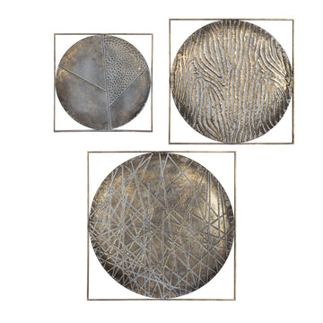 Quest Bronze/Gray Wall Decor (Set Of 3) - Ornate Home