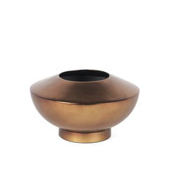 Quiana Medium Textured Gold Metal Vase - Ornate Home