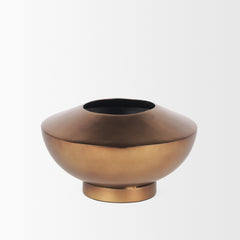 Quiana Medium Textured Gold Metal Vase - Ornate Home