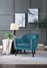 Quill Blue Velvet Accent Chair - Ornate Home