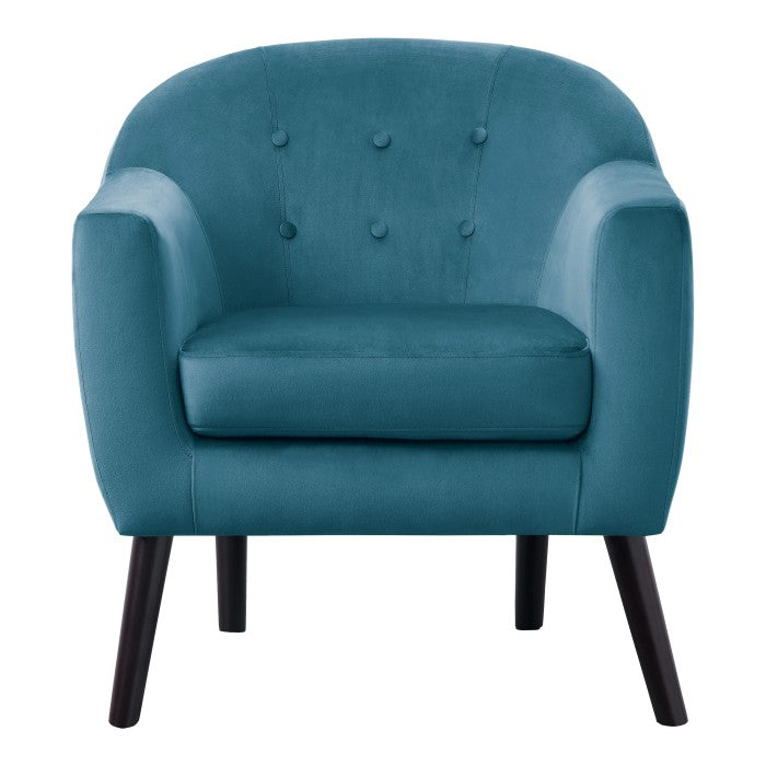 Quill Blue Velvet Accent Chair - Ornate Home