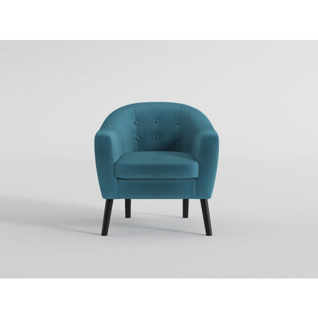 Quill Blue Velvet Accent Chair - Ornate Home