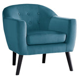 Quill Blue Velvet Accent Chair - Ornate Home