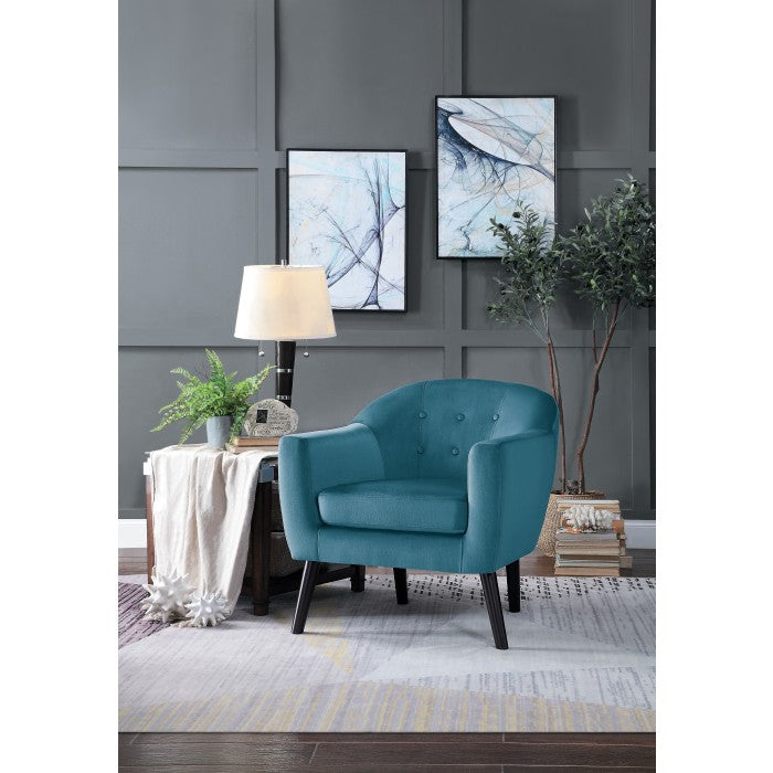 Quill Blue Velvet Accent Chair - Ornate Home
