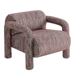 Quill Maroon Patterned Woven Fabric Accent Chair - Ornate Home