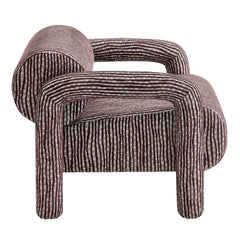 Quill Maroon Patterned Woven Fabric Accent Chair - Ornate Home