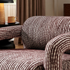 Quill Maroon Patterned Woven Fabric Accent Chair - Ornate Home
