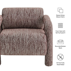 Quill Maroon Patterned Woven Fabric Accent Chair - Ornate Home