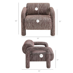 Quill Maroon Patterned Woven Fabric Accent Chair - Ornate Home