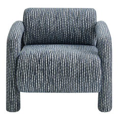 Quill Navy Patterned Woven Fabric Accent Chair - Ornate Home