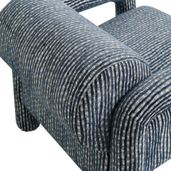 Quill Navy Patterned Woven Fabric Accent Chair - Ornate Home