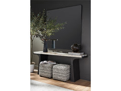 Quill White Travertine/Dark Bronze Console Table - Ornate Home