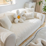 Quilted Geometric Cotton Sofa Cover, Non-Slip & Thick Padded Furniture Covers - Ornate Home